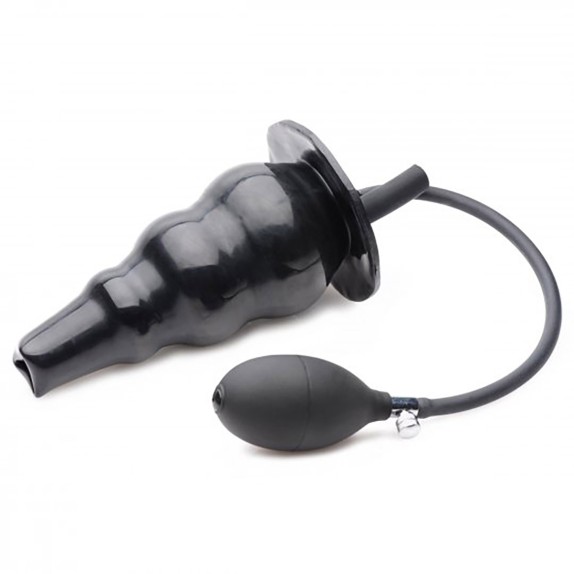 PLUG GONFIABILE E DOCCIA ANALE SEX TOY IN LATEX NERO