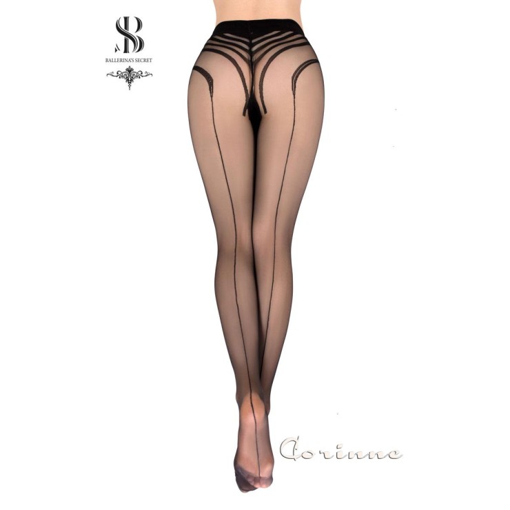 COLLANT SEXY VELATI PER DONNA CON RIGHE POSTERIORI BALLERINA 2