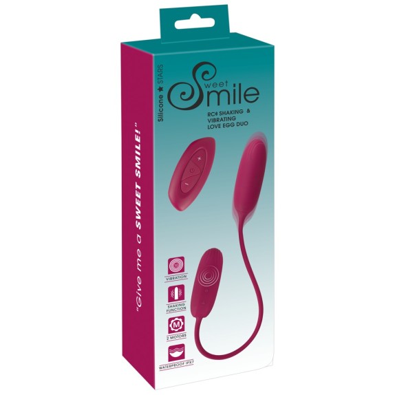 copy of DOPPIO OVETTO VIBRANTE E PULSANTE CON TELECOMANDO LOVE EGG DUO SWEET SMILE