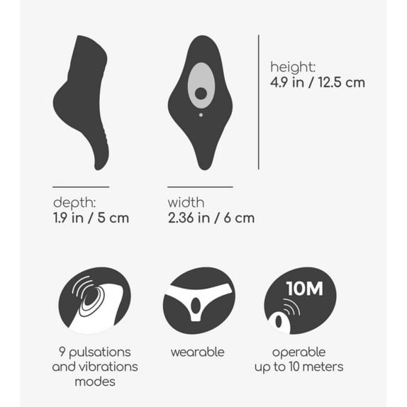 VIBRATORE STIMOLATORE CLITORIDEO PER MUTANDINE MOBULA CRUSHIOUS