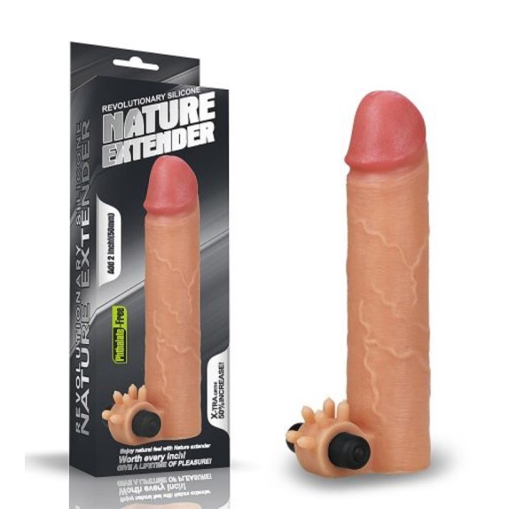 GUAINA E PROLUNGA VIBRANTE INDOSSABILE UOMO INGRANDIMENTO 5 CM CON STIMOLAZIONE PER CLITORIDE NATURE VIBE