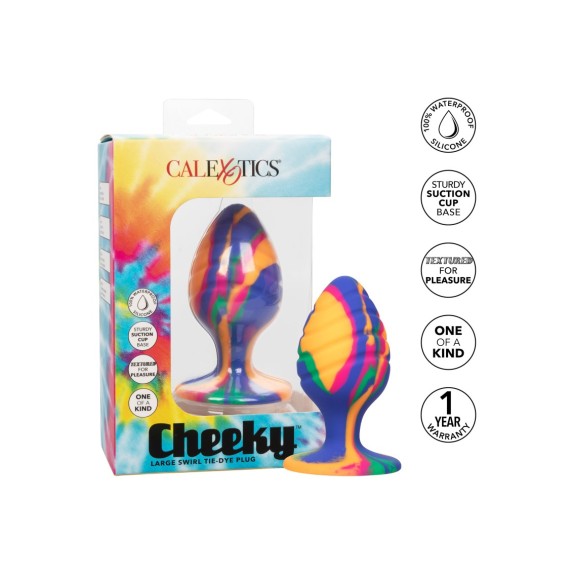 PLUG ANALE SEX TOY MULTICOLOR MEDIUM IN SILICONE CALEXOTICS CHEEKY