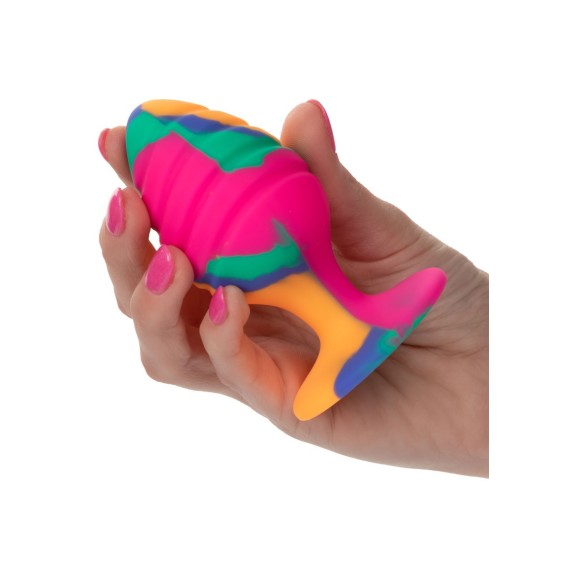 PLUG ANALE SEX TOY MULTICOLOR MEDIUM IN SILICONE CALEXOTICS CHEEKY