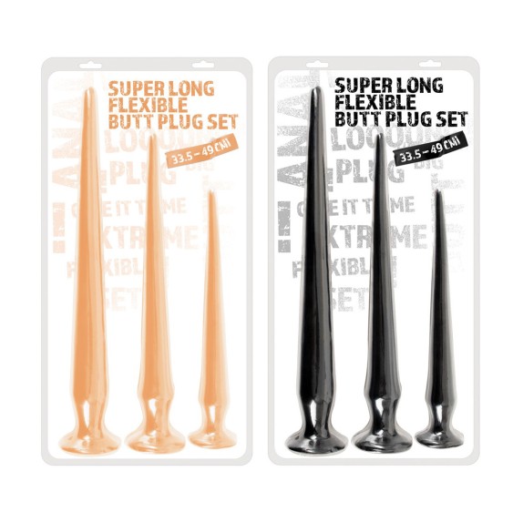 SET 3 SPINE ANALI FLESSIBILI SEX TOYS CON VENTOSA