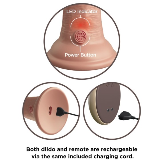 FALLO ULTRA REALISTICO VIBRANTE CON TELECOMANDO 9" KING COCK ELITE