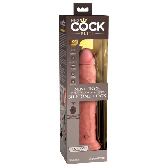 FALLO ULTRA REALISTICO VIBRANTE CON TELECOMANDO 9" KING COCK ELITE