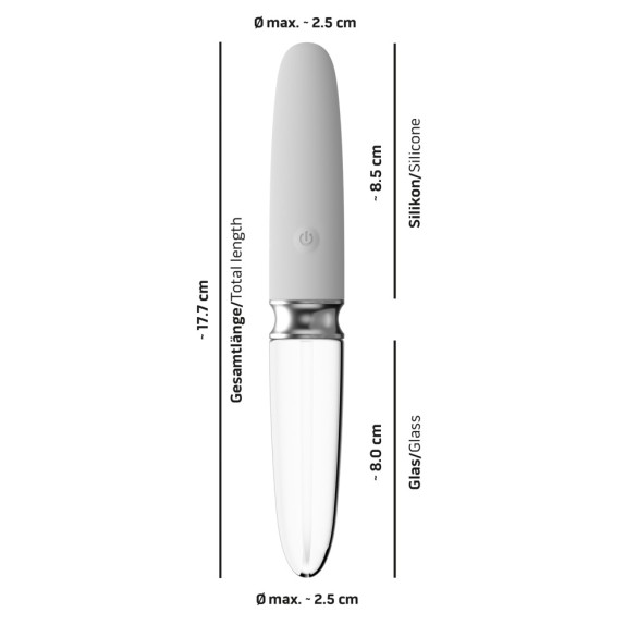 copy of VIBRATORE SEX TOY IN VETRO E SILICONE RICARICABILE CON LUCE LED LIAISON STRAIGHT