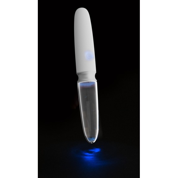 VIBRATORE SEX TOY IN VETRO E SILICONE RICARICABILE  LUCE LED LIAISON STRAIGHT