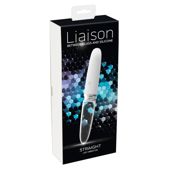 VIBRATORE SEX TOY IN VETRO E SILICONE RICARICABILE  LUCE LED LIAISON STRAIGHT