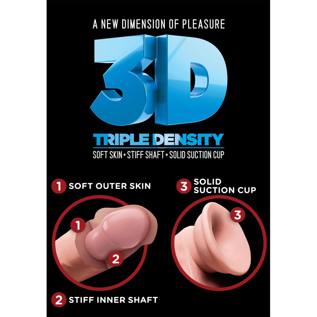 DILDO REALISTICO 20 CM CON VENTOSA 3D TRIPLA...