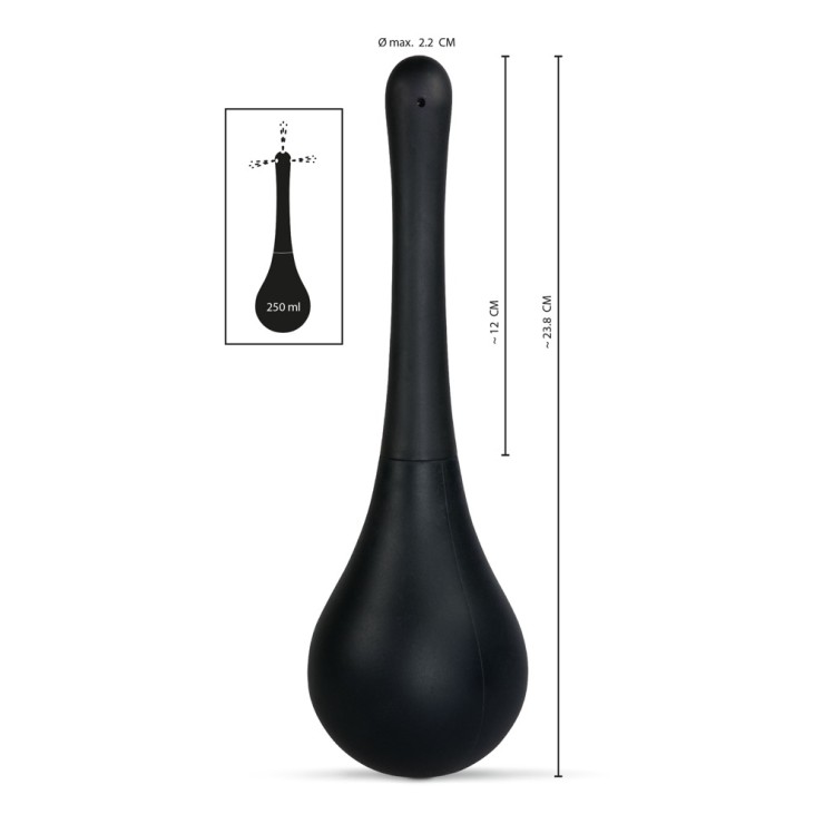 DOCCIA ANALE INTIMA A TRE FORI NERA IN SILICONE 2