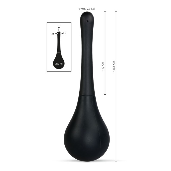 DOCCIA ANALE INTIMA A TRE FORI NERA IN SILICONE