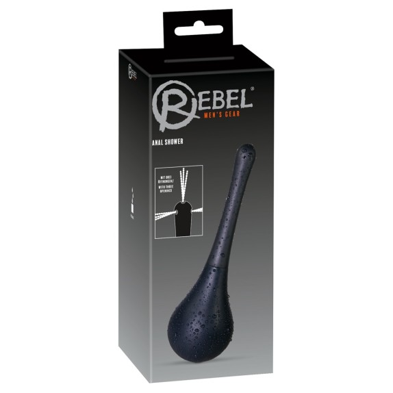 DOCCIA ANALE INTIMA A TRE FORI NERA IN SILICONE