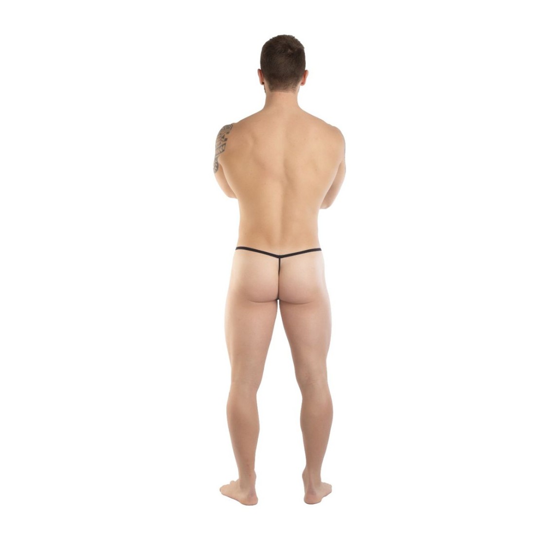 STRING PER UOMO NERO TRASPARENTE LEOPARDATO...
