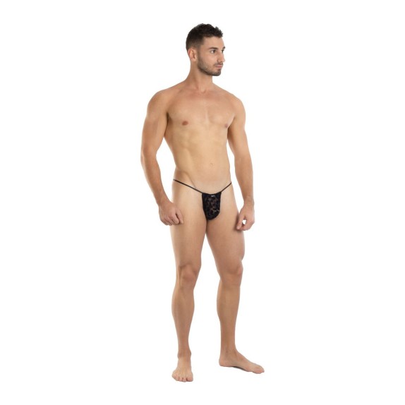 STRING PER UOMO NERO TRASPARENTE LEOPARDATO EROS VENEZIANI