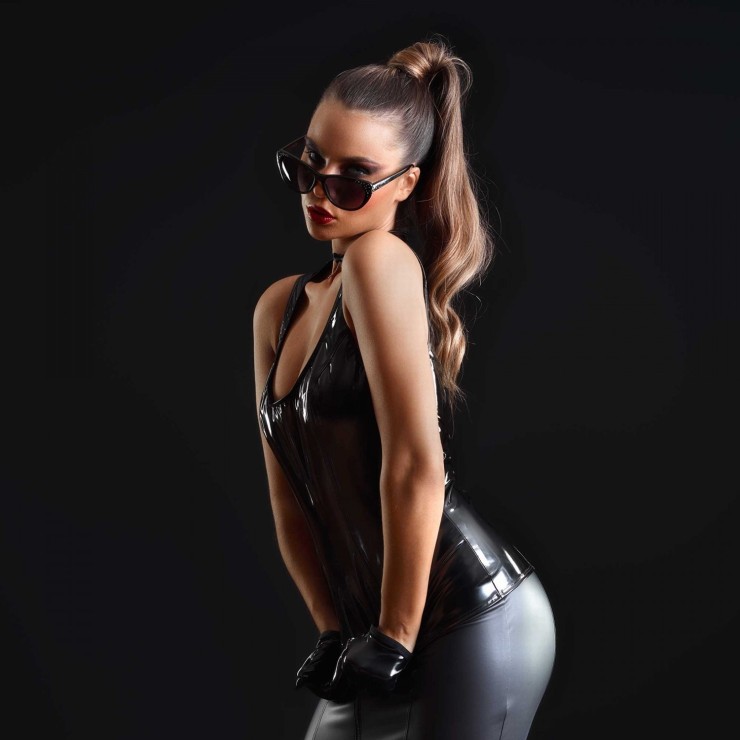 TOP SEXY PER DONNA IN VINILE EFFETTO BAGNATO LUCIDO... 2
