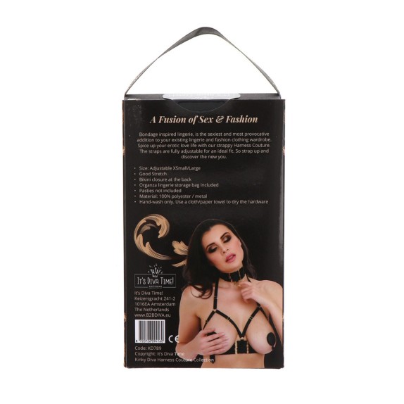 REGGISENO HARNESS SEXY DA DONNA CON COLLARE IN RASO