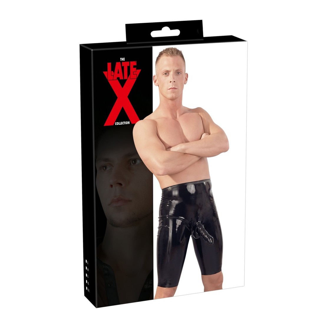 PANTALONCINI  IN LATEX PER UOMO CON GUAINA PER...