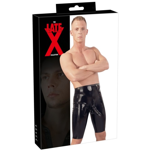 PANTALONCINI  IN LATEX PER UOMO CON GUAINA PER INSERIRE IL PENE