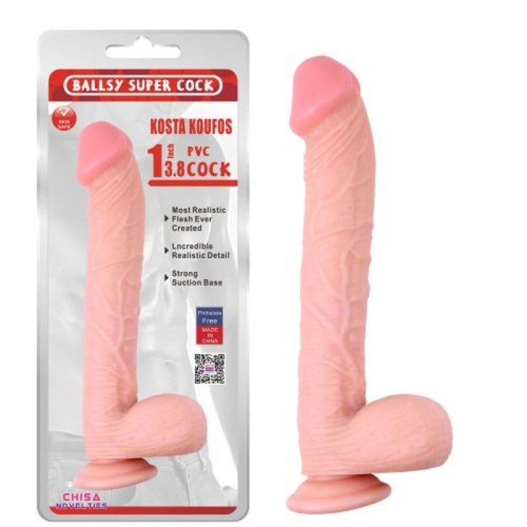 DILDO REALISTICO DI GRANDI DIMENSIONI CON TESTICOLI E...