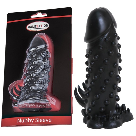 GUAINA PER PENE CON RILIEVI ESTERNI NUBBY SLEEVE 13,5 CM