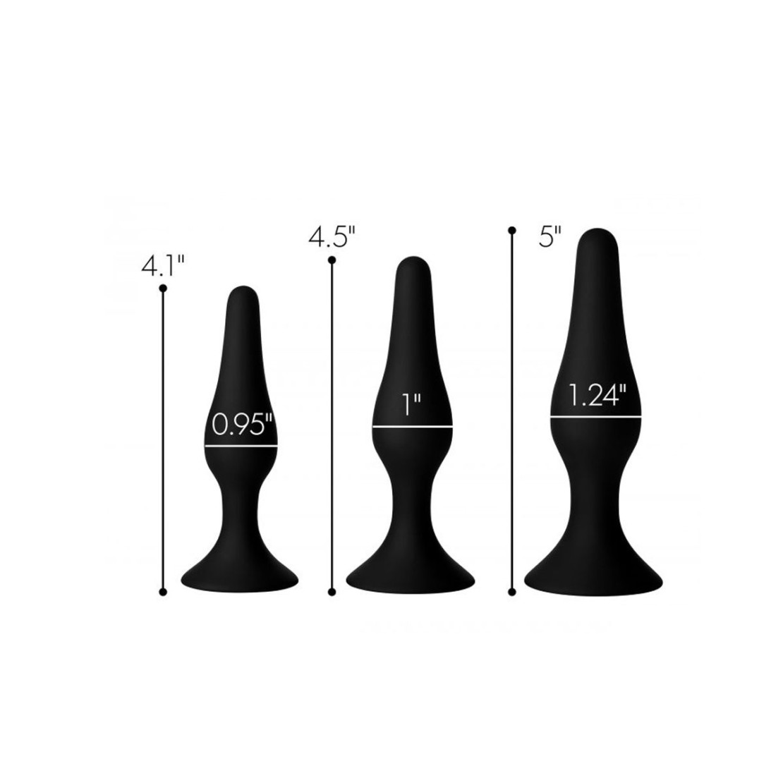 KIT TRE PLUG ANALI IN SILICONE CON VENTOSA SEX...