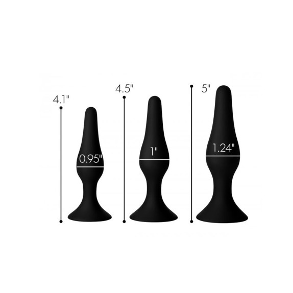copy of KIT TRE PLUG ANALI IN SILICONE CON VENTOSA SEX TOY TRIPLE SPIRE
