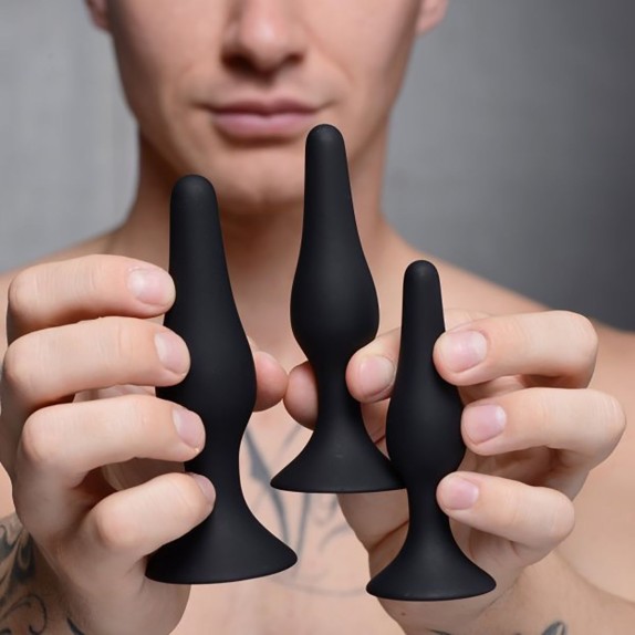 copy of KIT TRE PLUG ANALI IN SILICONE CON VENTOSA SEX TOY TRIPLE SPIRE