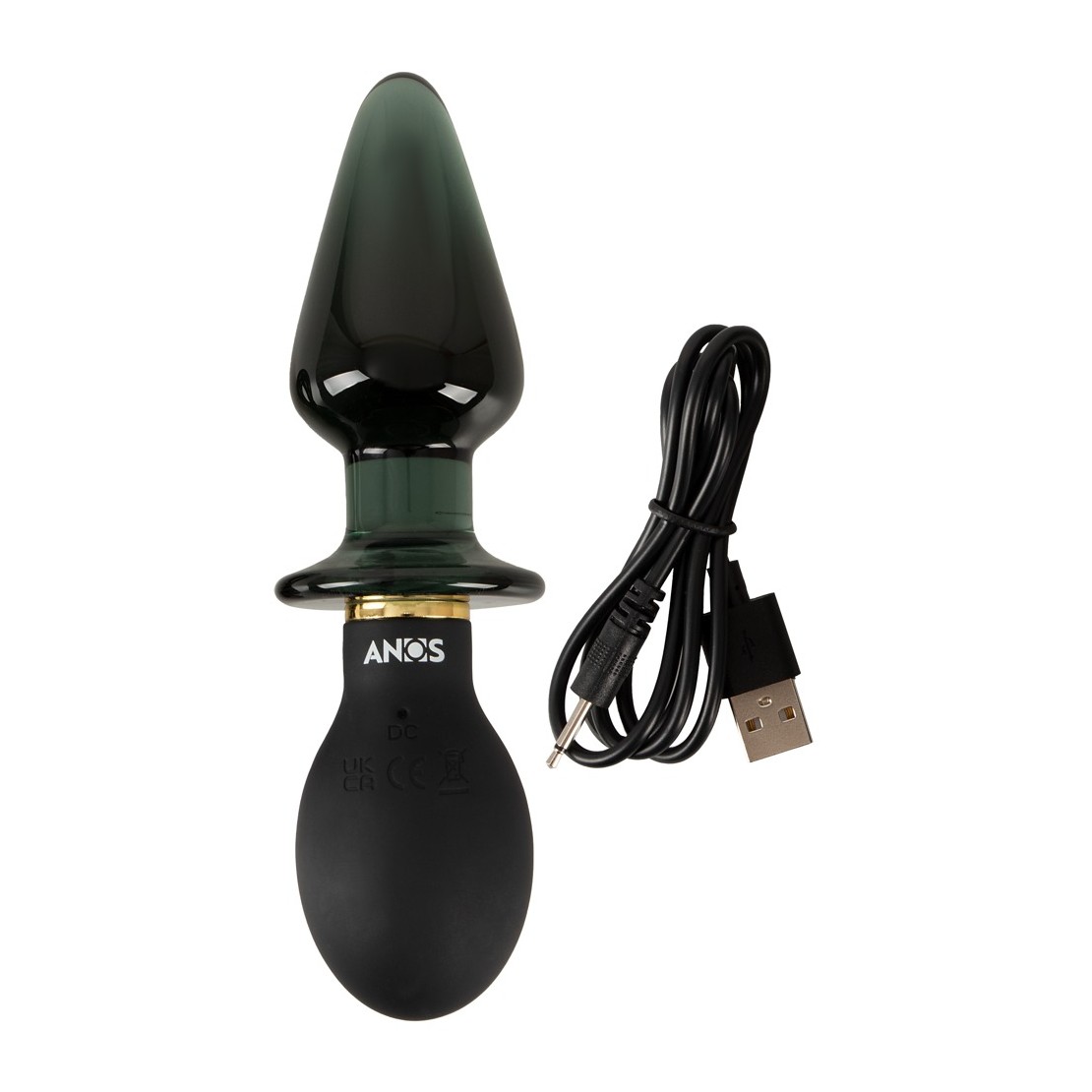 DOPPIO PLUG ANALE SEX TOY IN VETRO E SILICONE...
