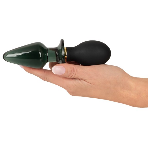 DOPPIO PLUG ANALE SEX TOY IN VETRO E SILICONE VIBRANTE RICARICABILE ANOS