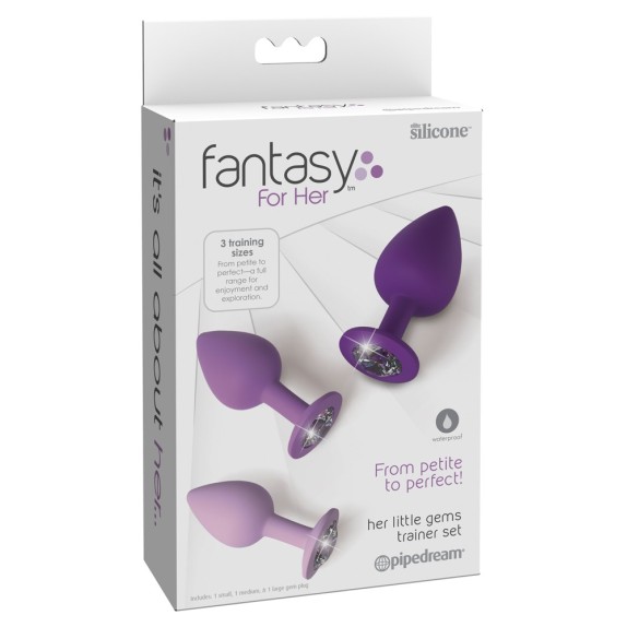 TRAINING SET 3 PEZZI PLUG ANALI CON GIOIELLO SEX TOY FANTASY