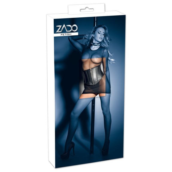 copy of BUSTINO STRINGIVITA SEXY PER DONNA IN PELLE CON INCROCIO REGOLABILE E ZIP ZADO