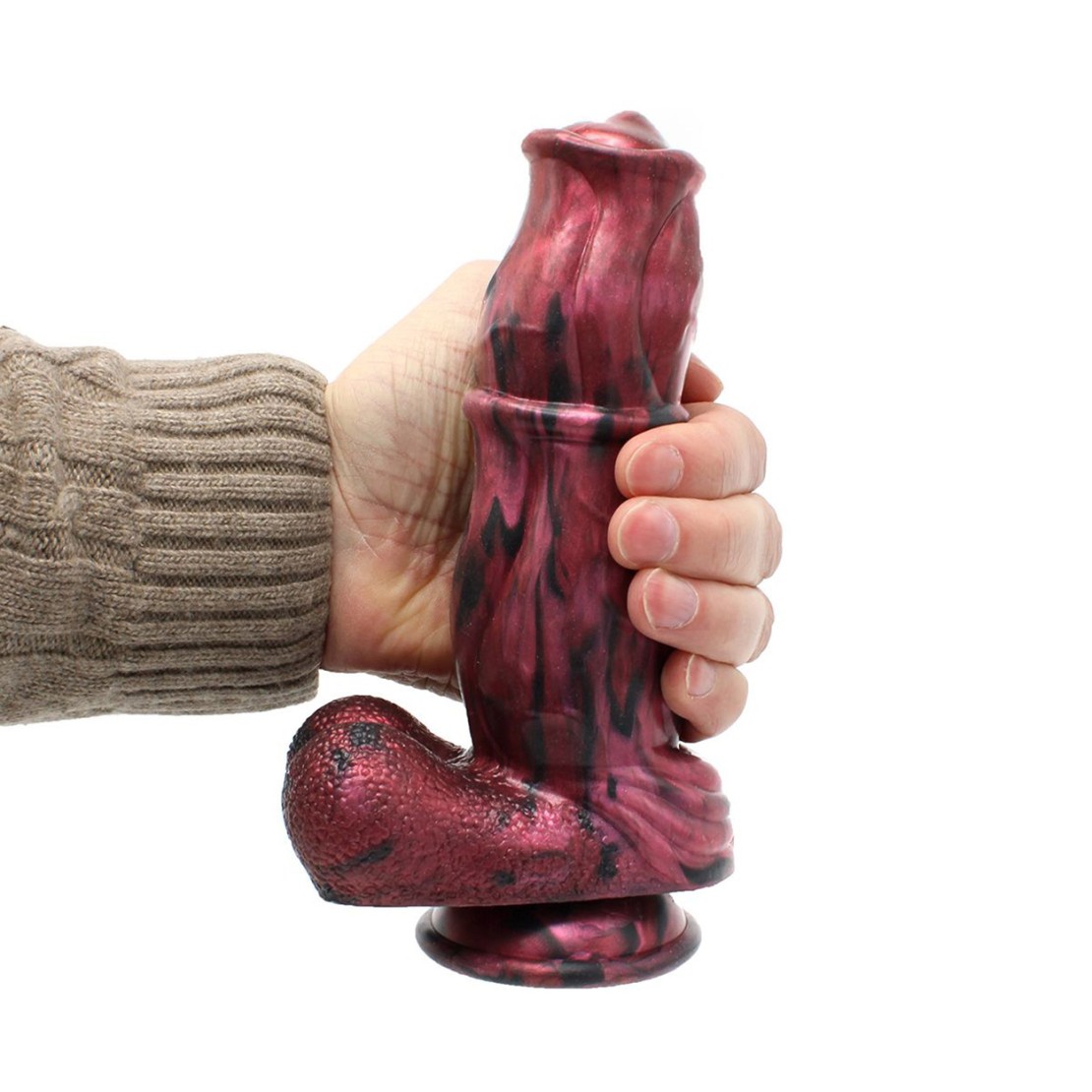 DILDO COLORATO CON TESTICOLI VENTOSA E RILIEVI...