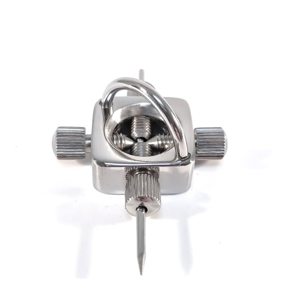 MORSETTO PER CAPEZZOLI CON BARRA PASSANTE E PUNTE IN METALLO THE SUN NIPPLE ABUSER