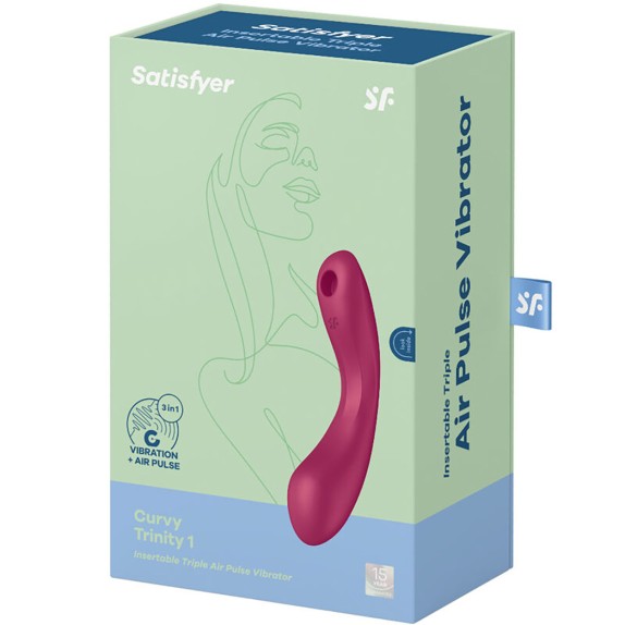 STIMOLATORE 3 IN 1 CLITORIDEO E VIBRATORE INTERNO ANCHE CON SUZIONE CURVY TRINITY 1