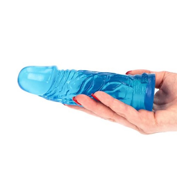 DILDO BLU TRASPARENTE CON VENATURE E VENTOSA 15,5 CM TOYZ4LOVERS
