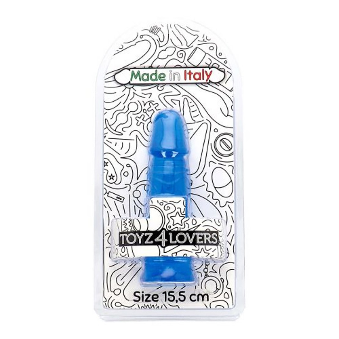 DILDO BLU TRASPARENTE CON VENATURE E VENTOSA...