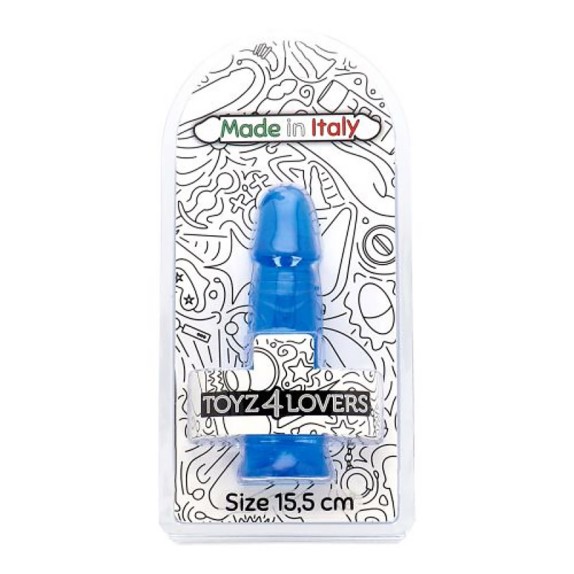 DILDO BLU TRASPARENTE CON VENATURE E VENTOSA 15,5 CM TOYZ4LOVERS