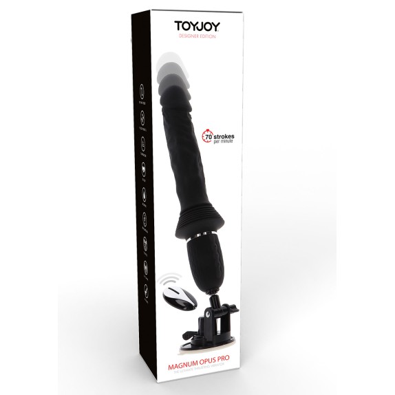 VIBRATORE SEXY A SPINTA SU E GIU' CON VENTOSA E TELECOMANDO WIRELESS MAGNUM OPUS PRO