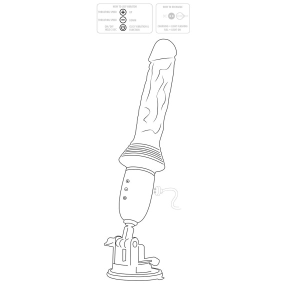 VIBRATORE SEXY A SPINTA SU E GIU' CON VENTOSA E TELECOMANDO WIRELESS MAGNUM OPUS PRO