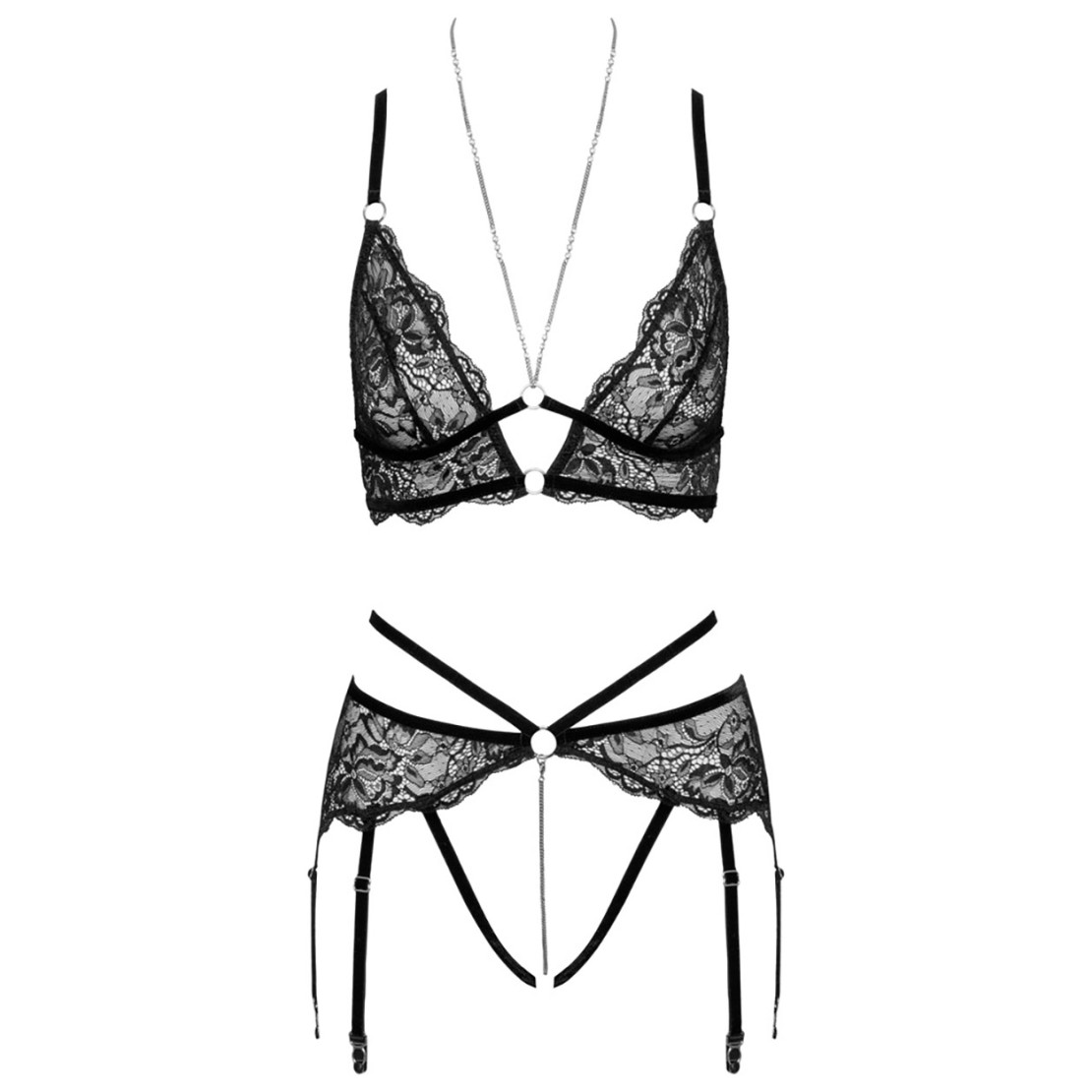 COMPLETO INTIMO SEXY DONNA CON STRASS BRILLANTI...