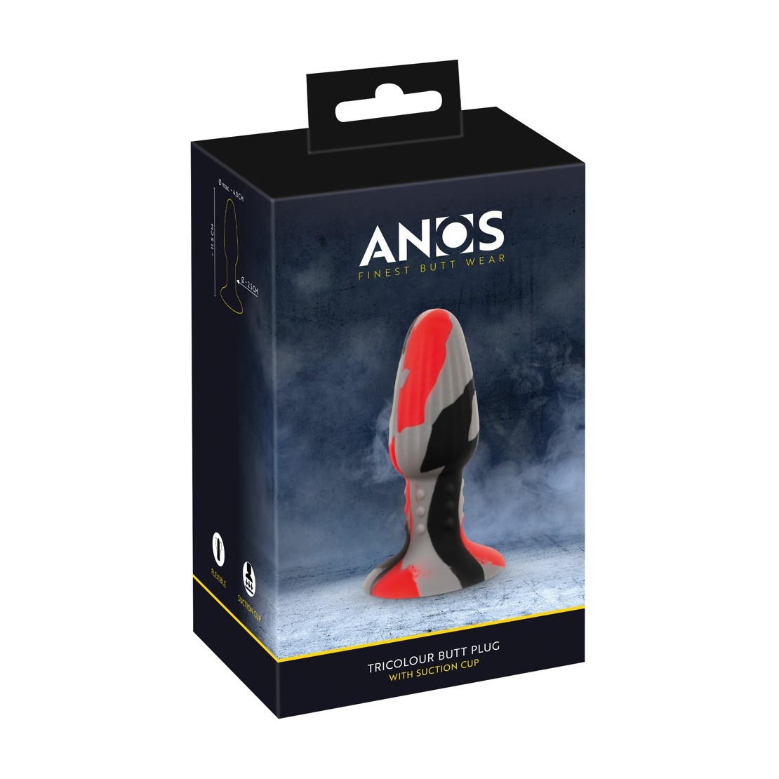 PLUG ANALE MULTICOLOR CON VENTOSA IN SILICONE ANOS