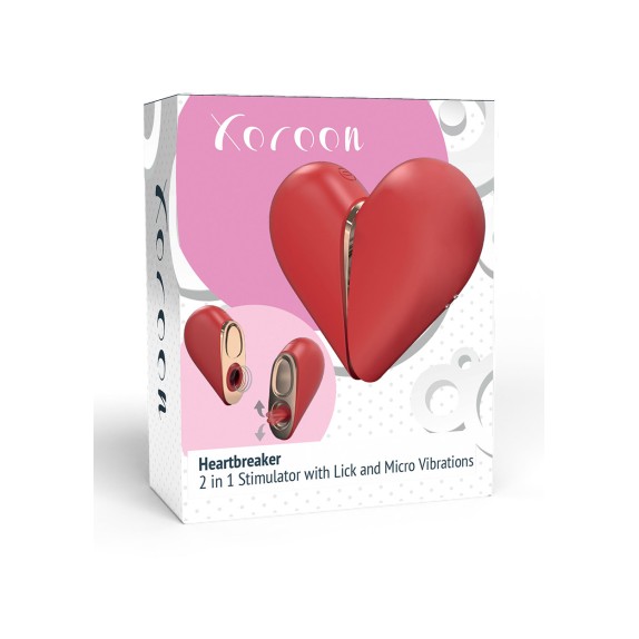 STIMOLATORE CLITORIDEO 2 IN 1 SUCCHIA E LECCA HEARTBREAKER
