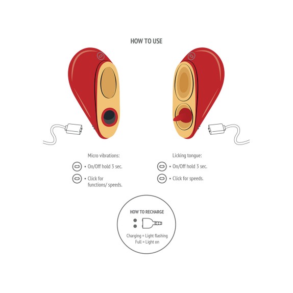 STIMOLATORE CLITORIDEO 2 IN 1 SUCCHIA E LECCA HEARTBREAKER