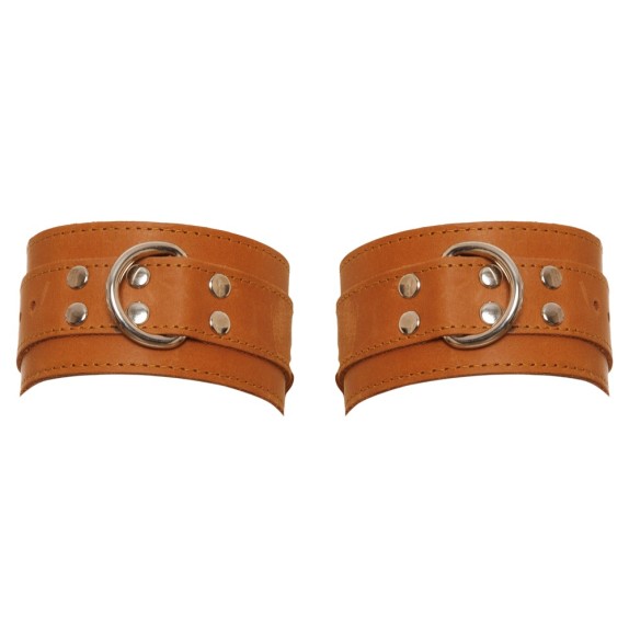 copy of MANETTE SEXY IN PELLE MARRONE CON CHIUSURA A FIBBIA ZADO