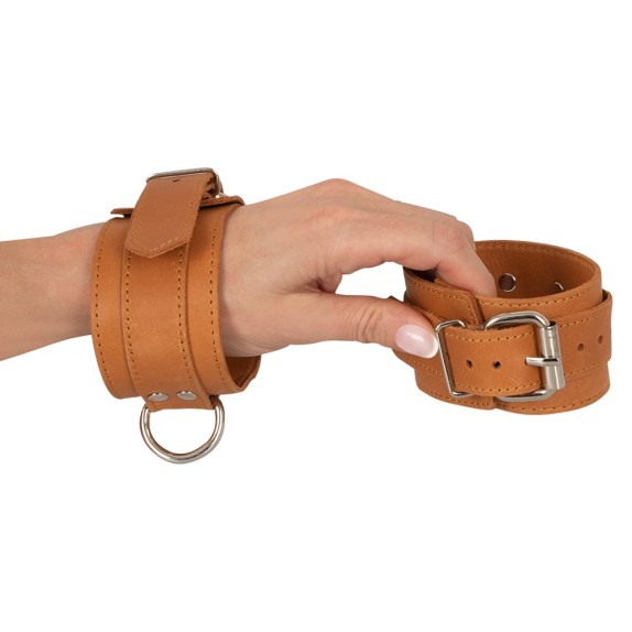 copy of MANETTE SEXY IN PELLE MARRONE CON CHIUSURA A FIBBIA ZADO