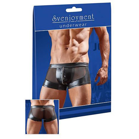 SEXY BOXER PER UOMO IN SPANDEX E MICRO RETE CON ZIP