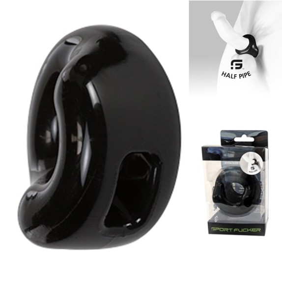 ANELLO TRE FORI PER MANTENERE IL PENE TURGIDO SEX TOY HALF PIPE