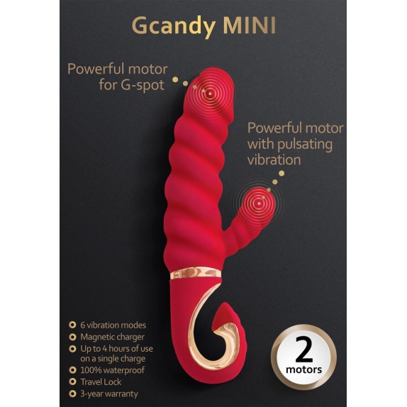 VIBRATORE RABBIT CON RILIEVI SEX TOY PER DONNA RICARICABILE GCANDY MINI