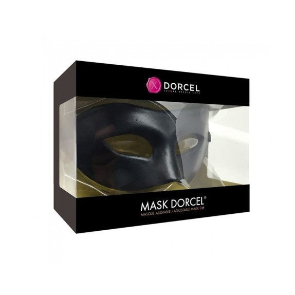 MASCHERA SEXY UNISEX NERA REGOLABILE IN ECOPELLE MASK DORCEL